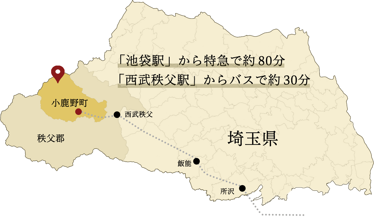 小鹿野町のMAP