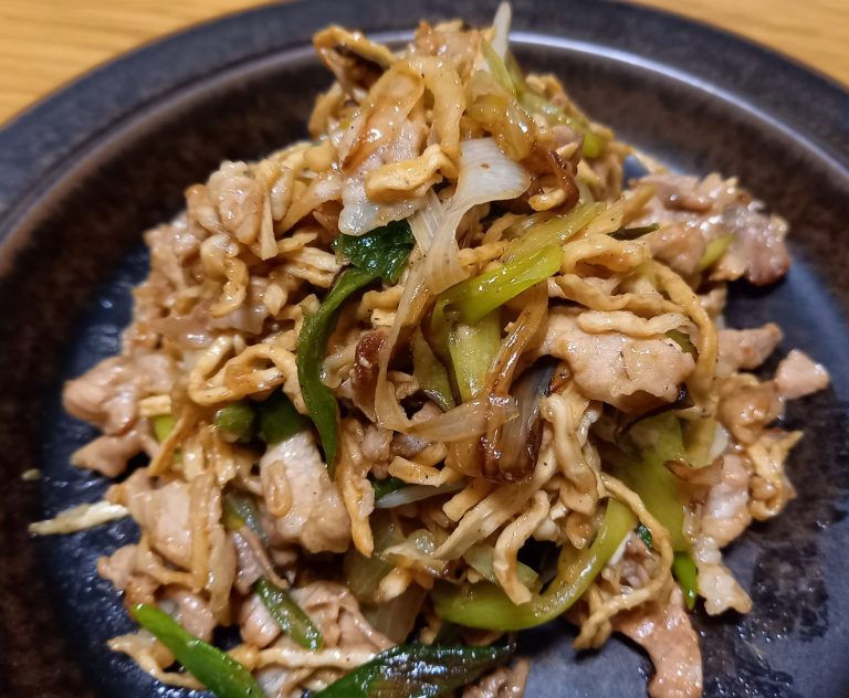 切干大根と豚肉のオイスター炒め